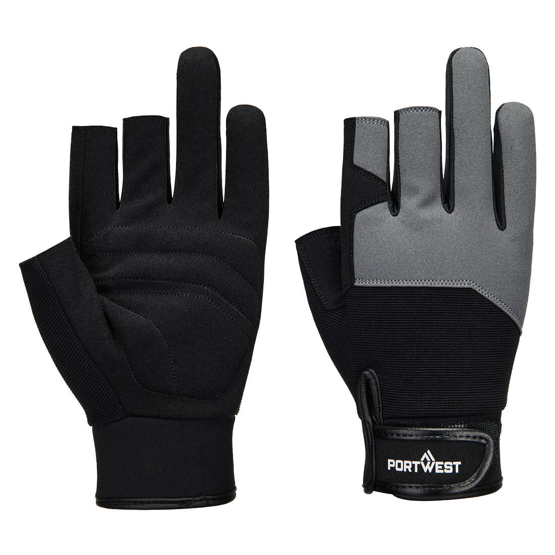 Portwest Mechanic 251 Fingerless Glove - A741 - Black / L