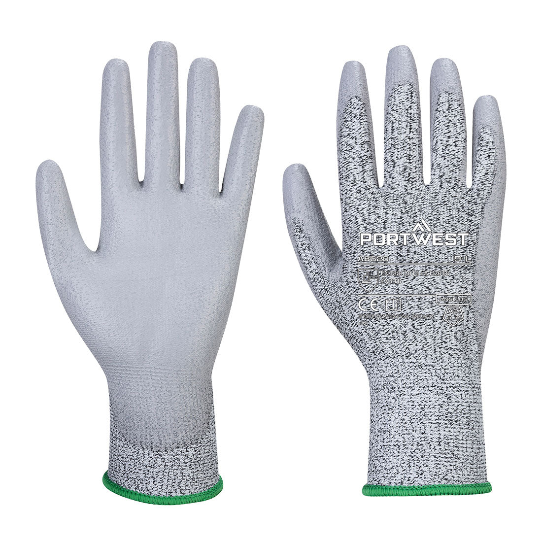 Portwest Cut B13 PU Glove Essential Multipack (Pk12) - AB620 - Grey / L