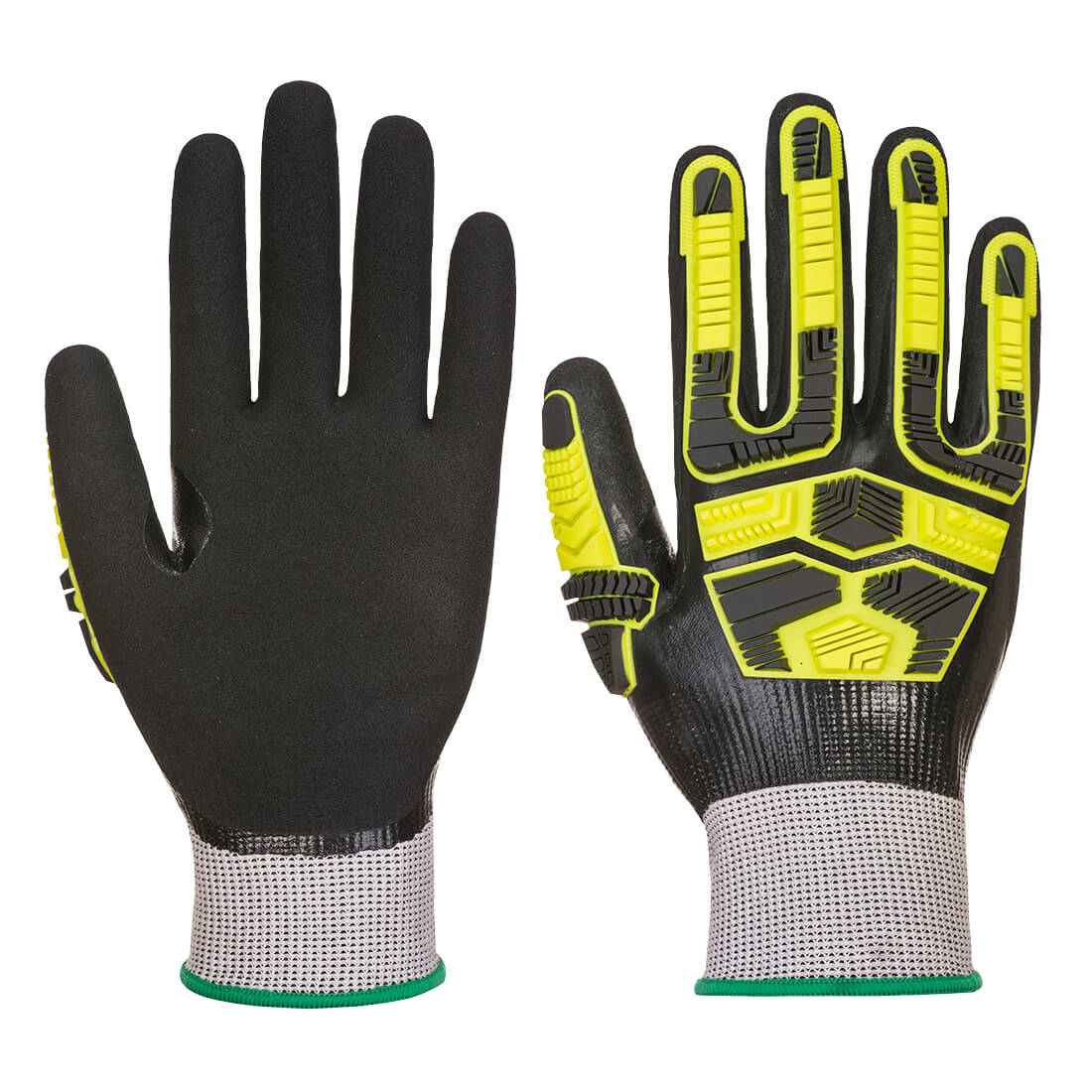 Portwest Impact D18 Nitrile Sandy TPR Waterproof Glove - Grey/Black - AP55G8R