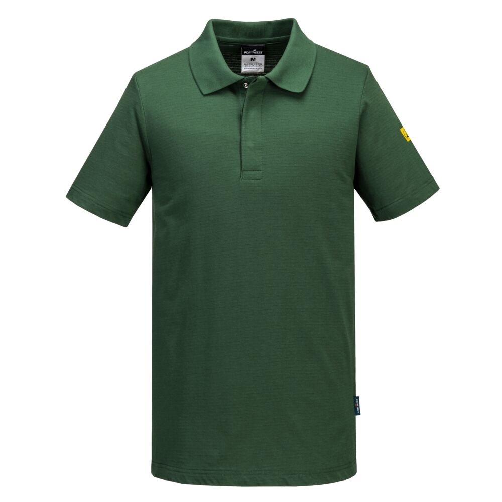 Portwest Anti-Static ESD Polo Shirt S/S - Forest Green - AS21FGR