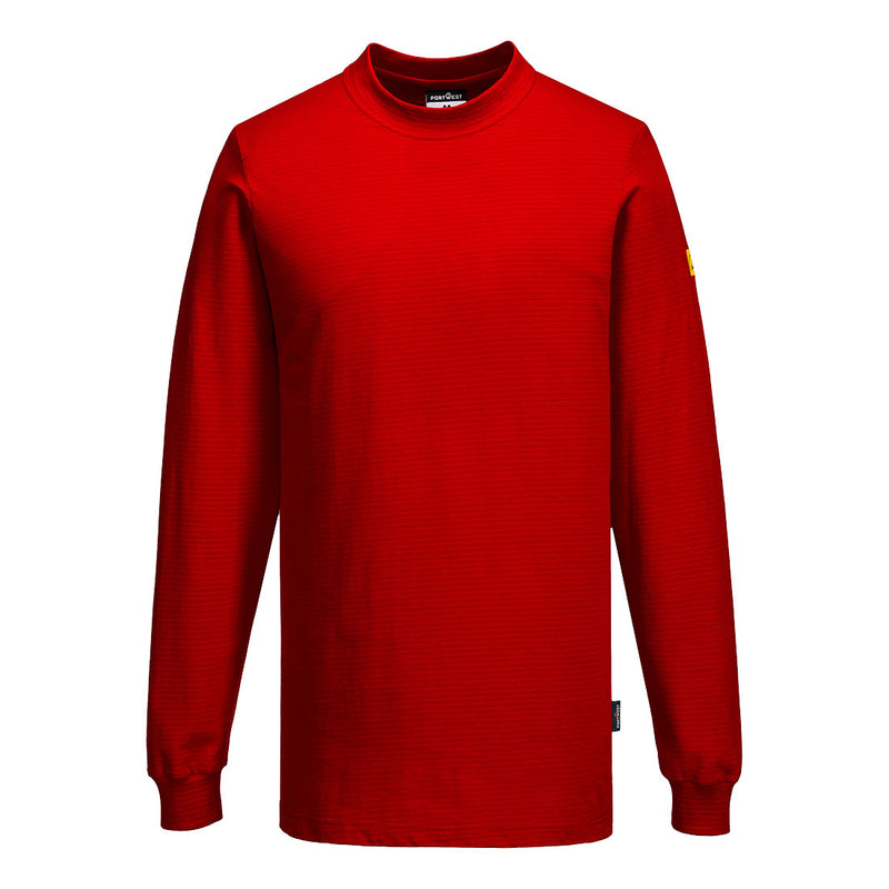 Portwest Anti-Static ESD T-Shirt L/S - Deep Red - AS22DRR