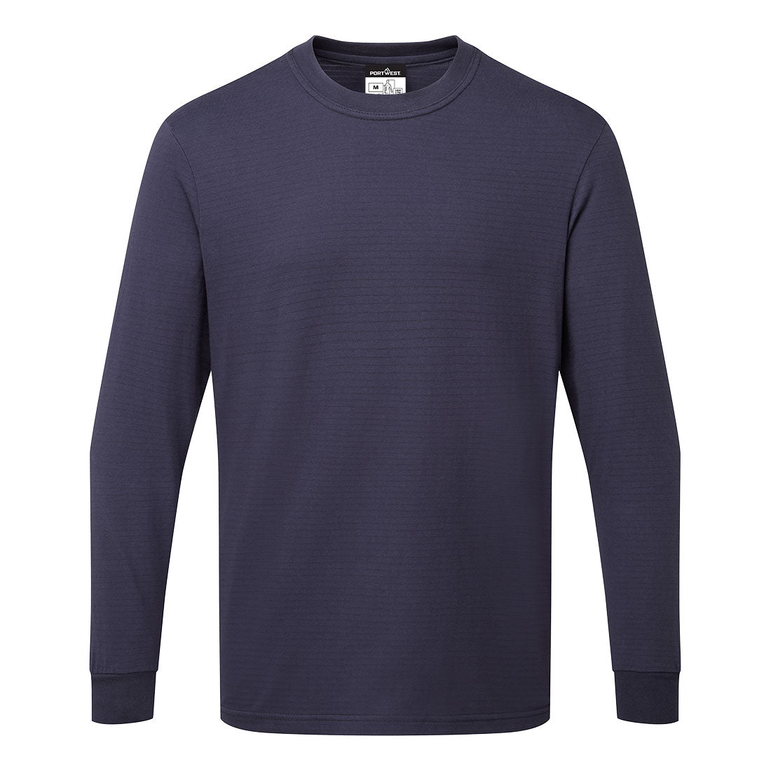 Portwest Anti-Static ESD T-Shirt L/S - Navy - AS22NAR