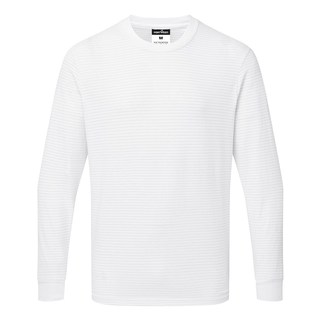 Portwest Anti-Static ESD T-Shirt L/S - White - AS22WHR