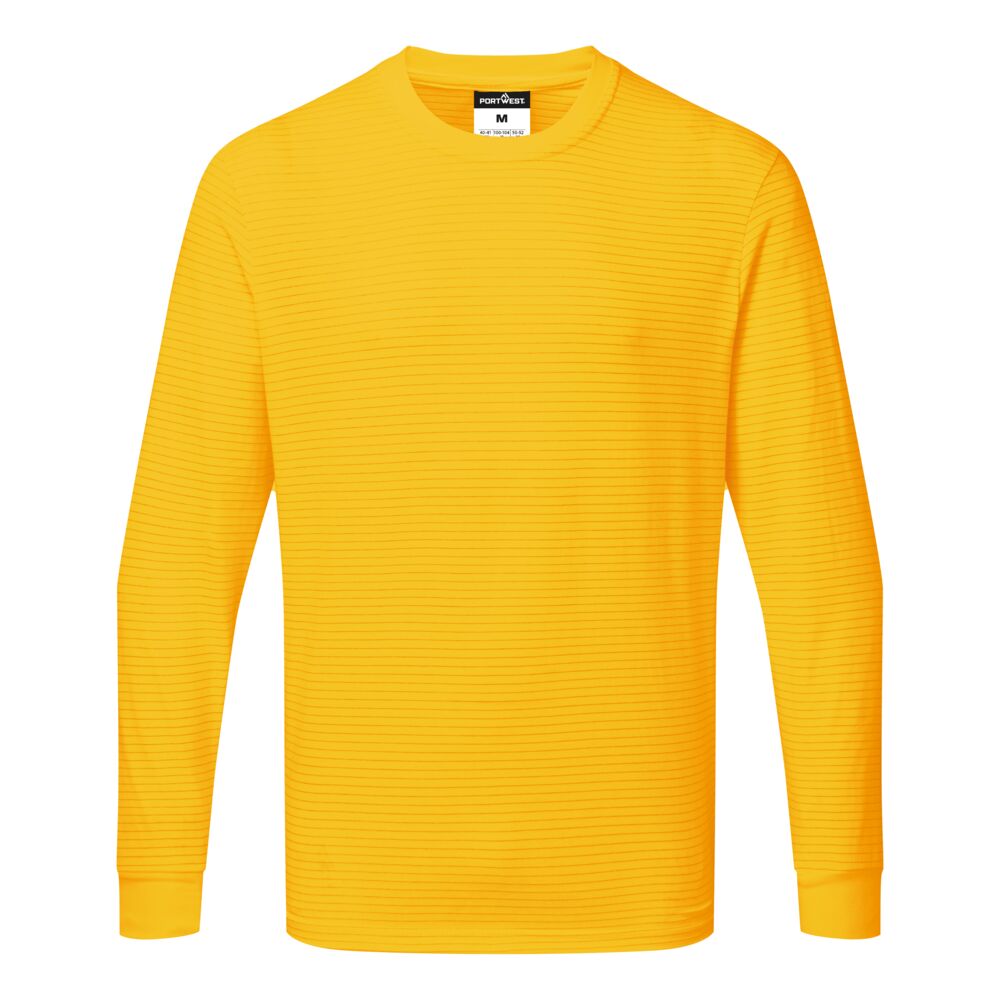 Portwest Anti-Static ESD T-Shirt L/S - Deep Yellow - AS22YE3