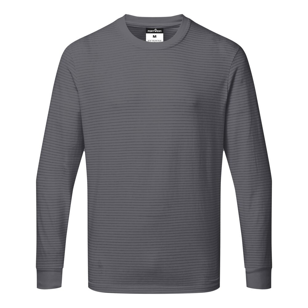 Portwest Anti-Static ESD T-Shirt L/S - Zoom Grey - AS22ZOR