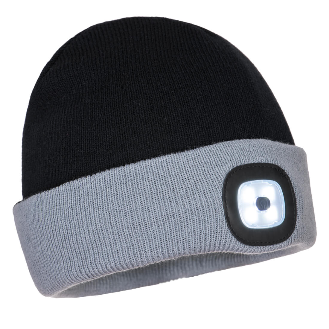 Portwest Two Tone LED Rechargeable Beanie - Black/Grey - B034BKG