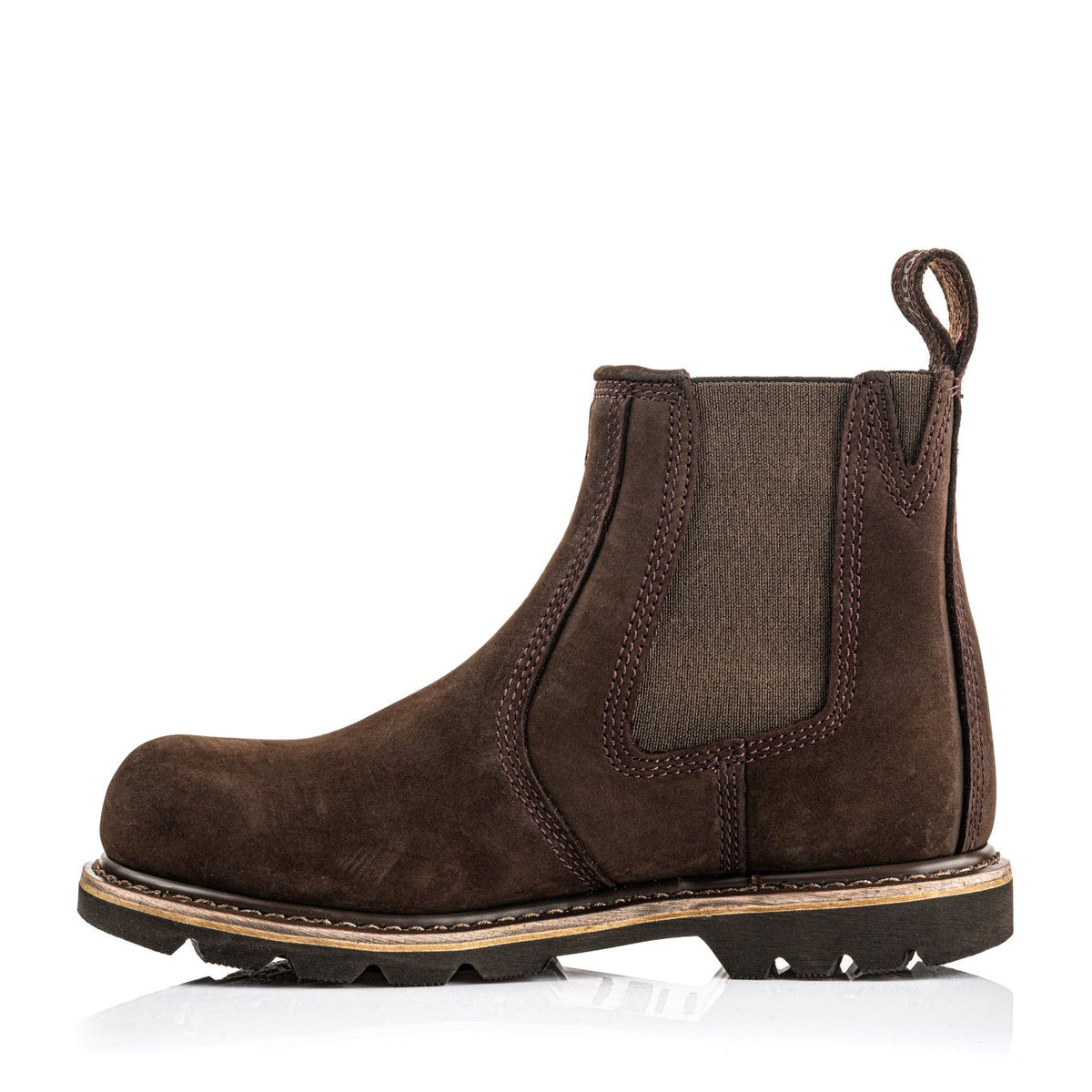 Buckbootz B1150 Chocolate Oil safety boots – detail view
