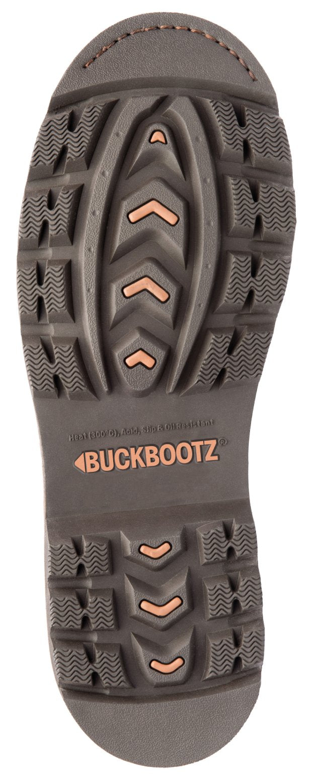 Buckbootz B1150 Chocolate Oil safety boots – outsole or supporting view