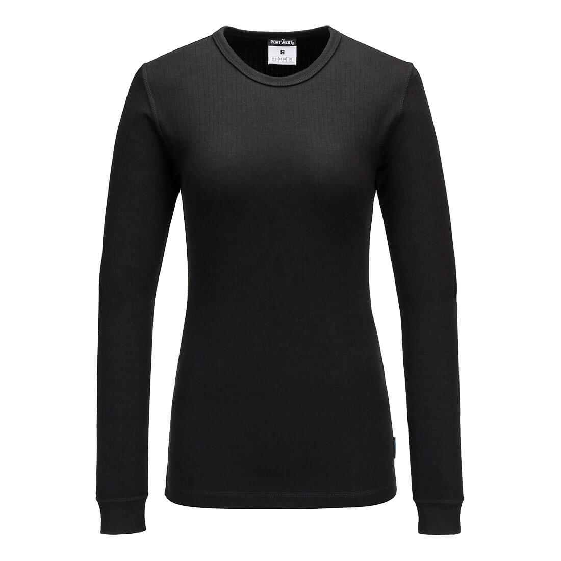 Portwest Women's Thermal T-Shirt Long Sleeve - Black - B126BKR