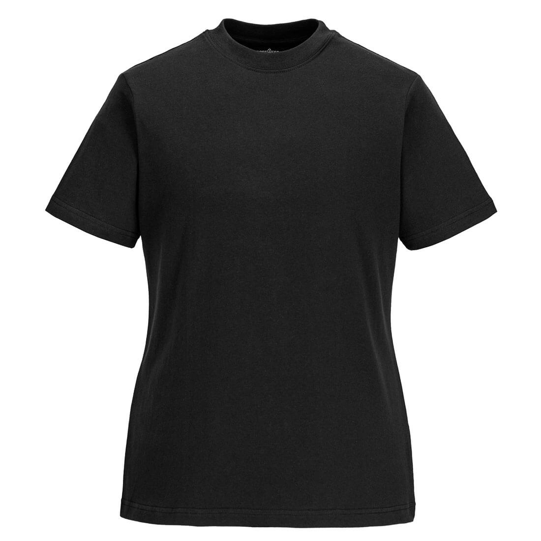 Portwest Women's Cotton T-Shirt S/S - Black - B192BKR