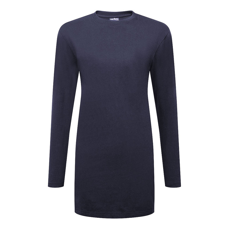 Portwest Women's Cotton Modesty T-Shirt L/S - Navy - B194NVR