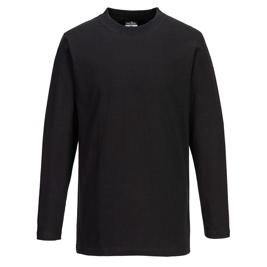 Portwest Cotton T-Shirt L/S - Black - B196BKR