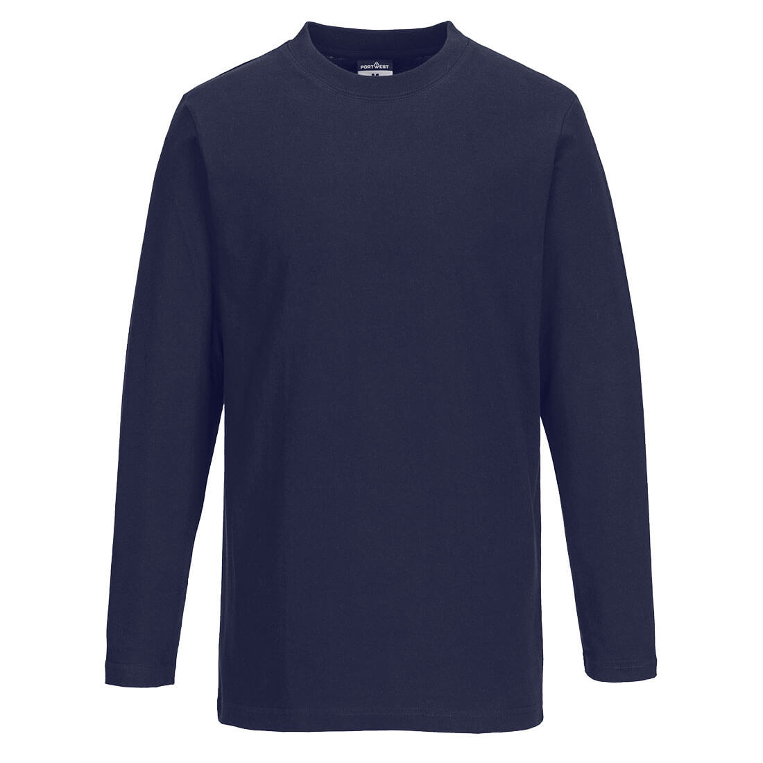 Portwest Cotton T-Shirt L/S - Navy - B196NAR