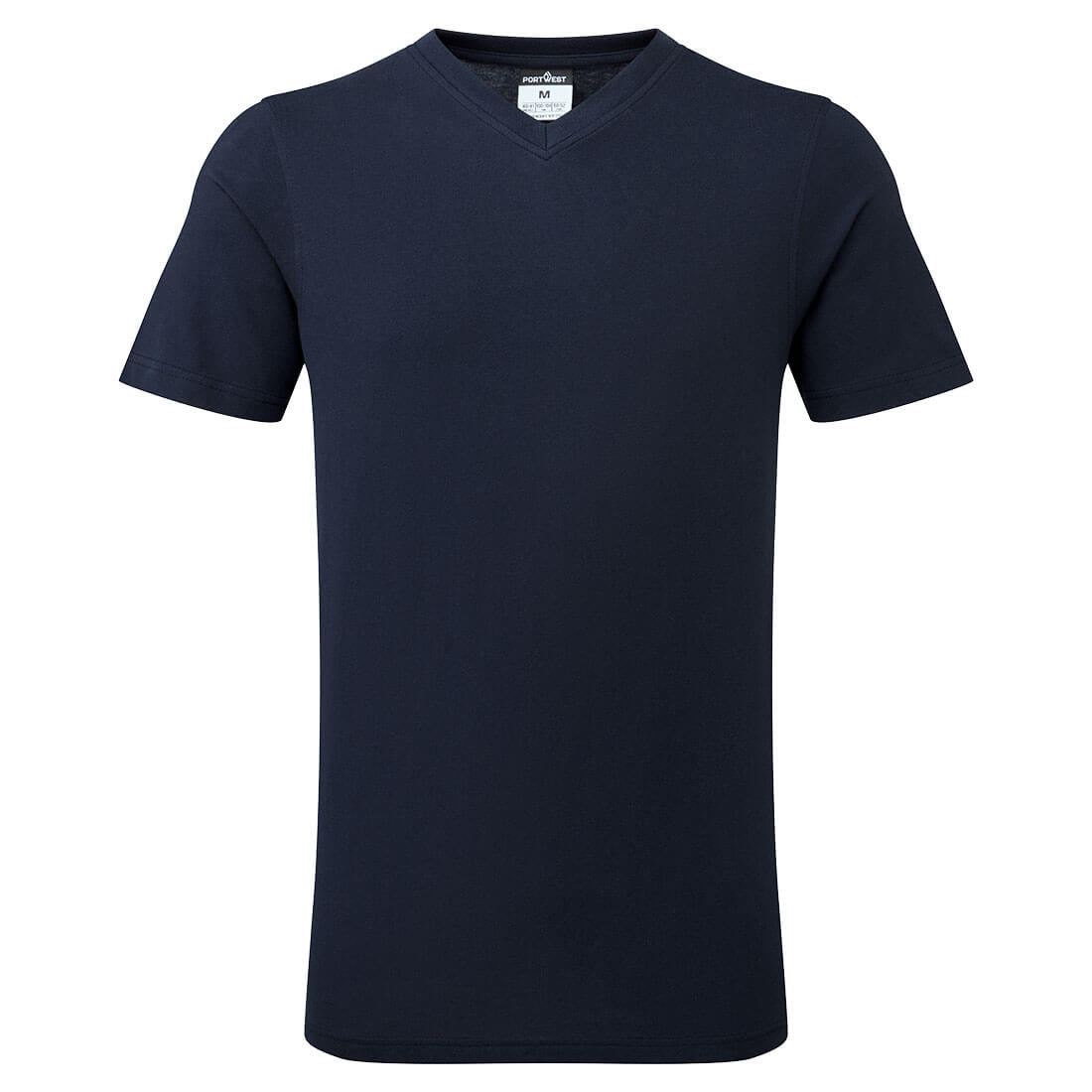 Portwest V-Neck Cotton T-Shirt S/S - Navy - B197NAR
