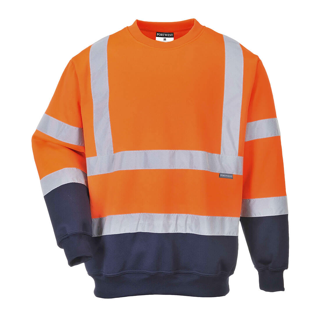 Portwest Hi-Vis Contrast Sweatshirt - Orange/Navy - B306ONR