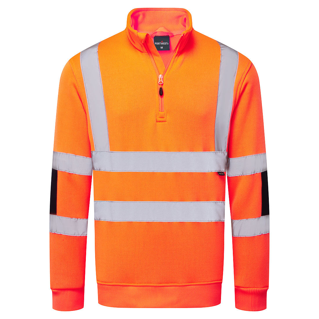Portwest Hi-Vis Knitted Half Zip Sweatshirt - B314 - Orange / 4XL