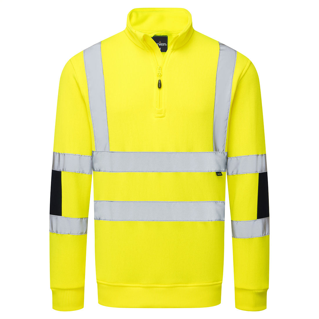 Portwest Hi-Vis Knitted Half Zip Sweatshirt - B314 - Yellow / 4XL