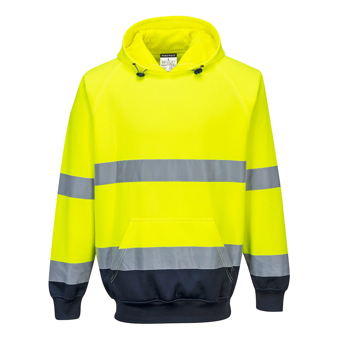Portwest Hi-Vis Contrast Hoodie - Yellow/Navy - B316YNR