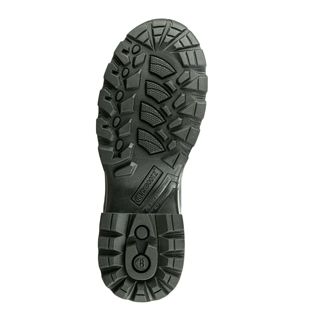 Buckbootz BBZ8000 Green / Silver Reflective safety wellingtons – outsole or supporting view
