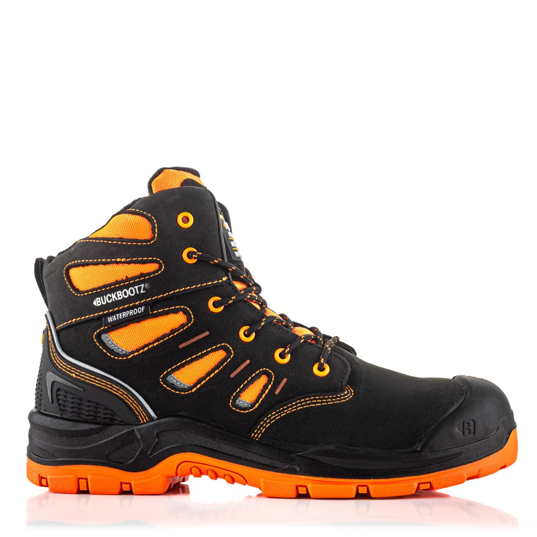 Buckbootz BVIZ2 Black / Hi-Vis Orange safety boots – additional view