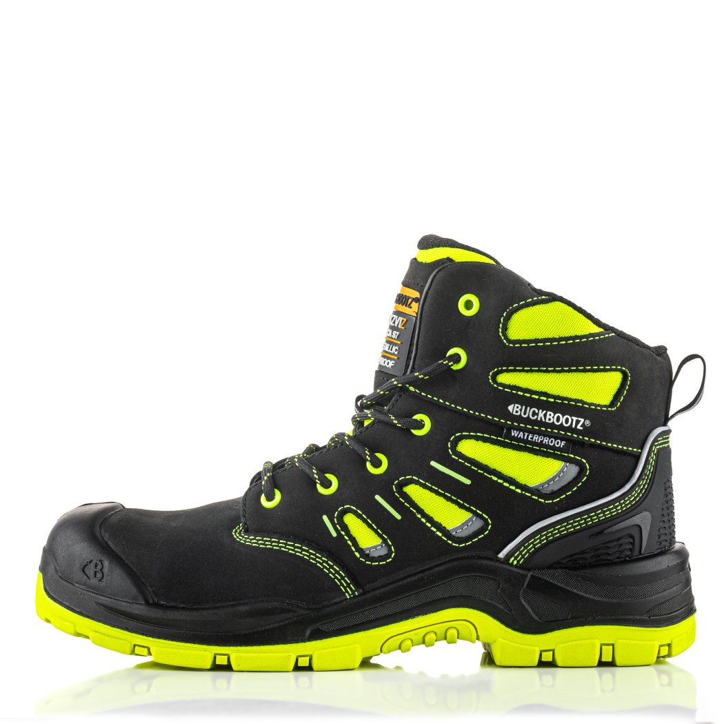 Buckbootz BVIZ2 Black / Hi-Vis Yellow safety boots – additional view