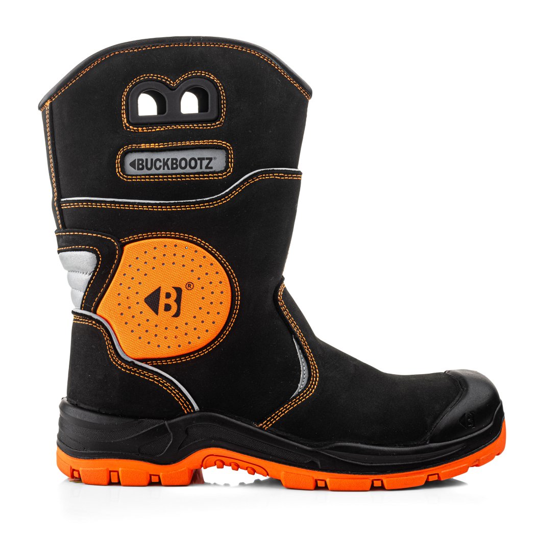 Buckbootz BVIZ5 Black / Hi-Vis Orange safety boots – additional view