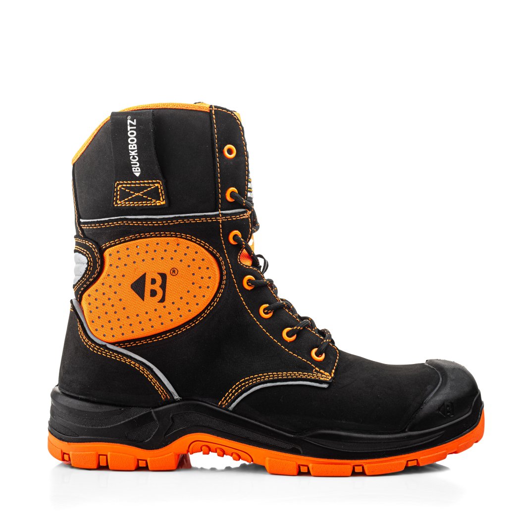 Buckbootz BVIZ6 Black / Hi-Vis Orange safety boots – additional view