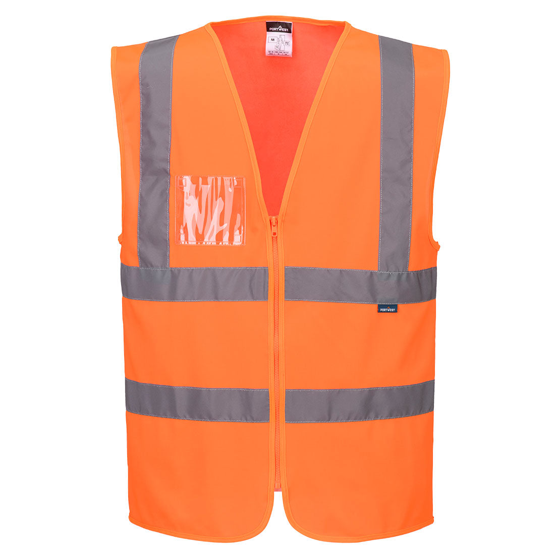 Portwest Hi-Vis Zipped Band and Brace Vest - C371 - Orange / 4XL