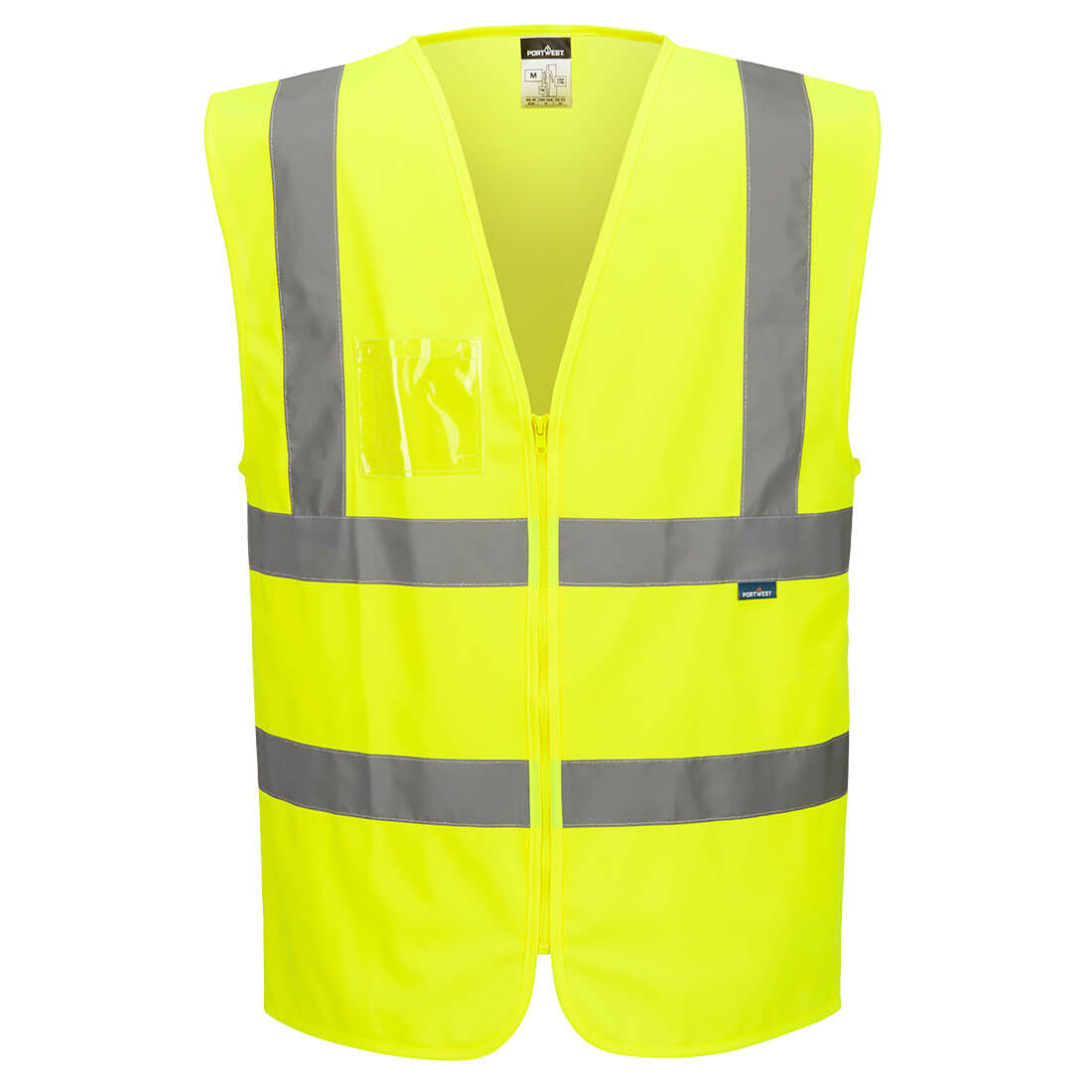 Portwest Hi-Vis Zipped Band and Brace Vest - C371 - Yellow / 4XL