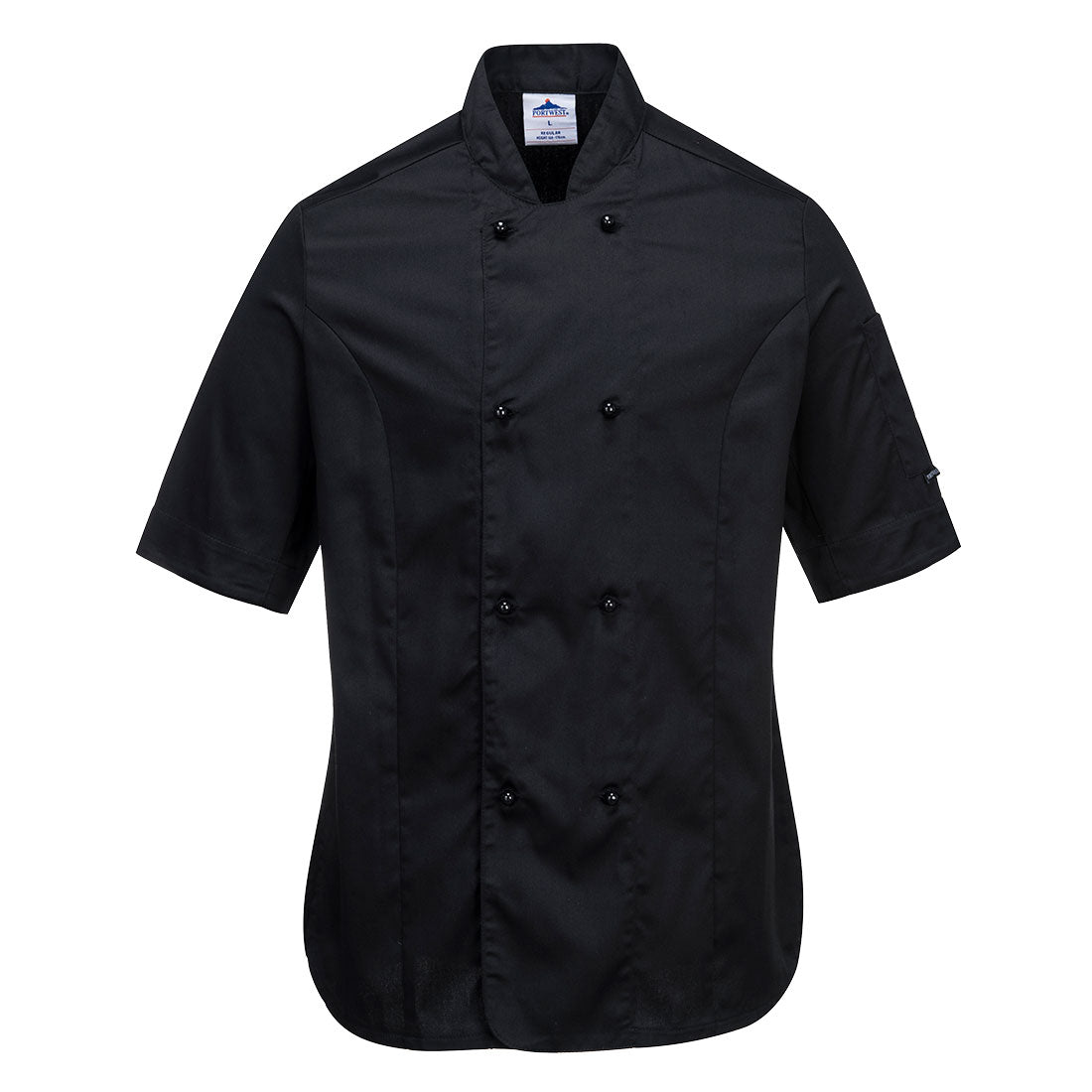 Portwest Rachel Women's Chefs Jacket S/S - Black - C737BKR Size XXL