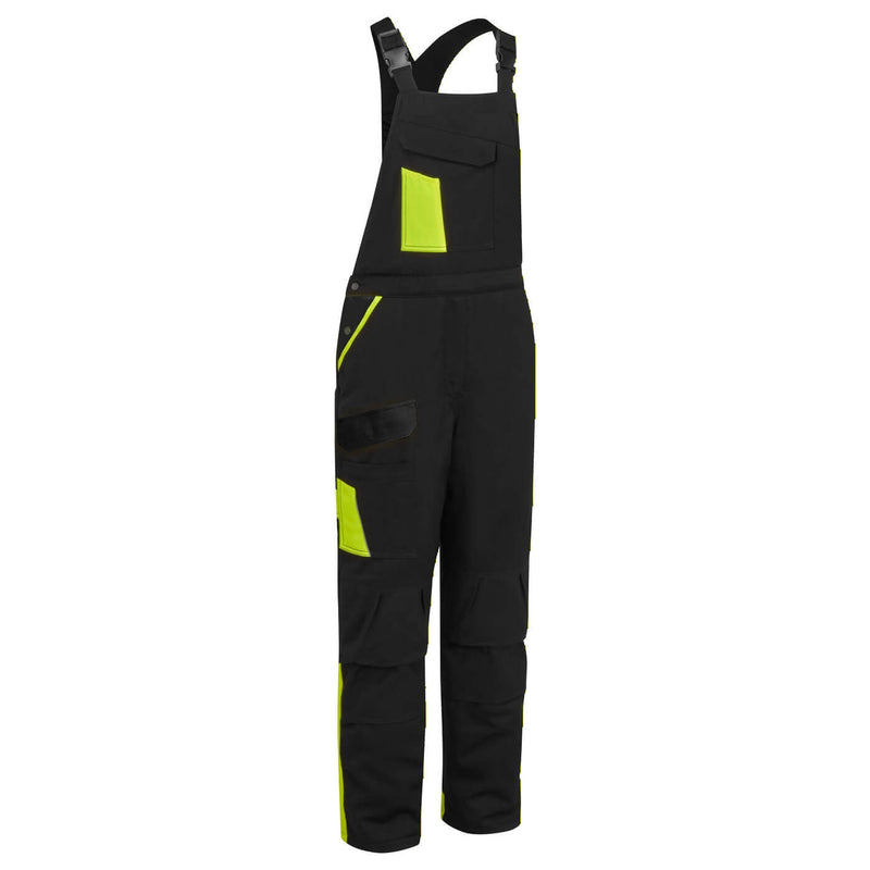 Portwest WX1 Two Tone Cotton Bib and Brace - CD112 - Black/Yellow / 4XL