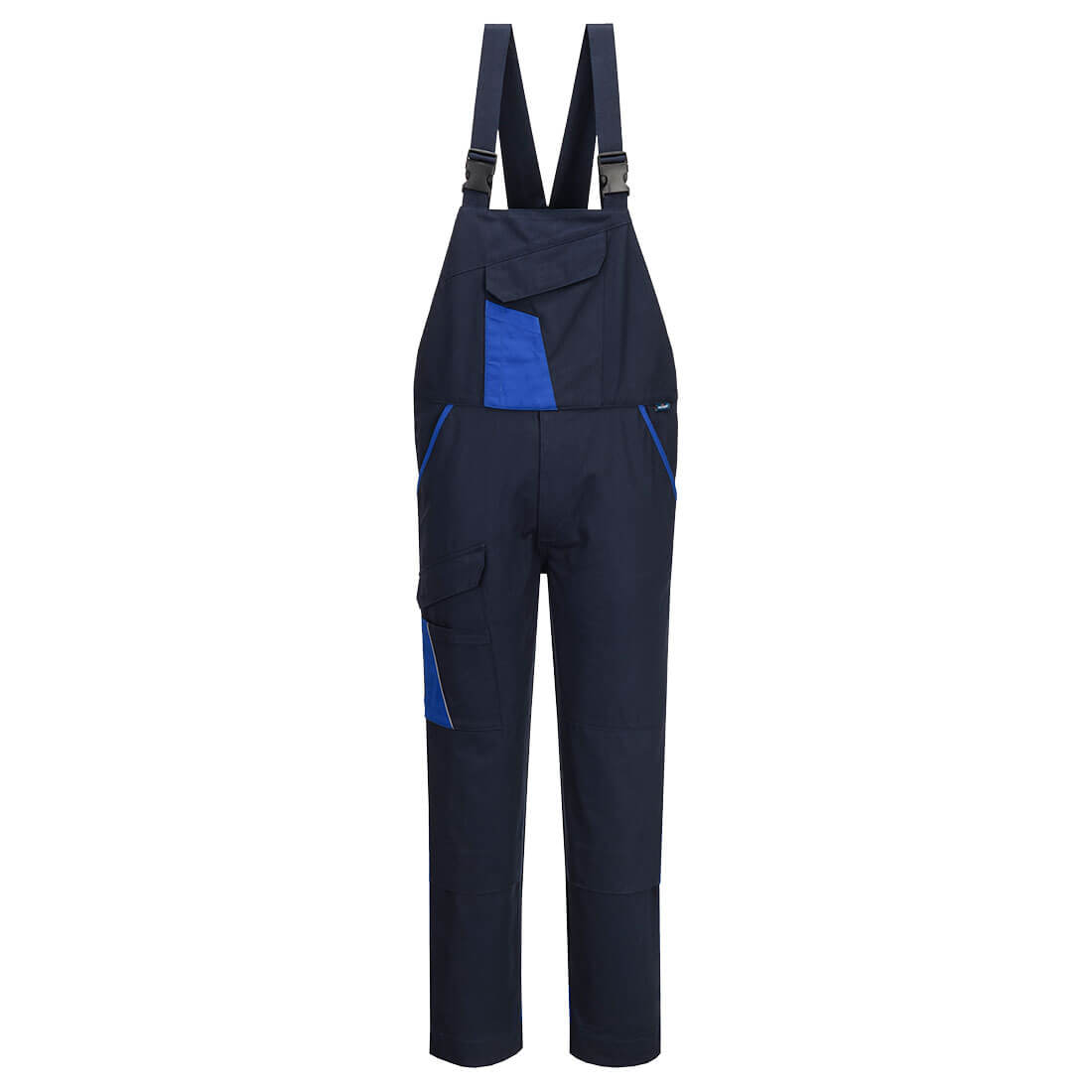 Portwest WX1 Two Tone Cotton Bib and Brace - CD112 - Navy/Royal / 4XL