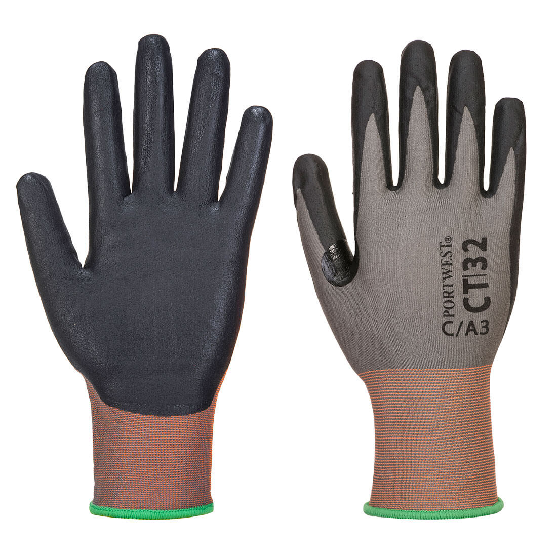 Portwest CT Cut C18 Nitrile Glove - Grey/Black - CT32G8R - XXXL