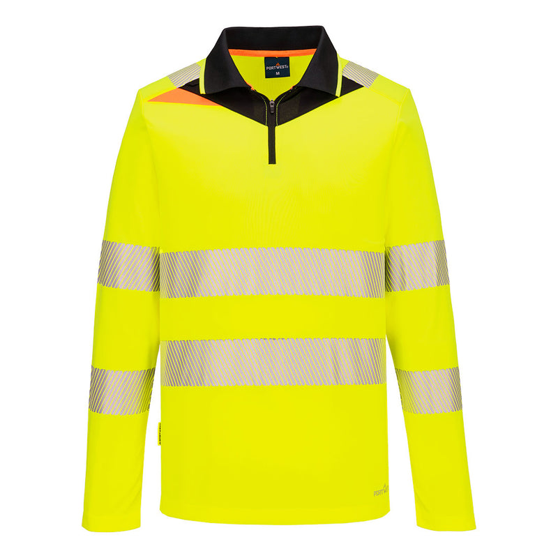 Portwest DX4 Hi-Vis Zip Polo Shirt L/S  - DX419