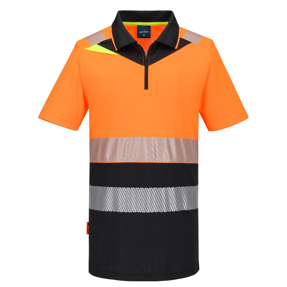 Portwest DX4 Hi-Vis Zip Class 1 Polo Shirt S/S - DX435