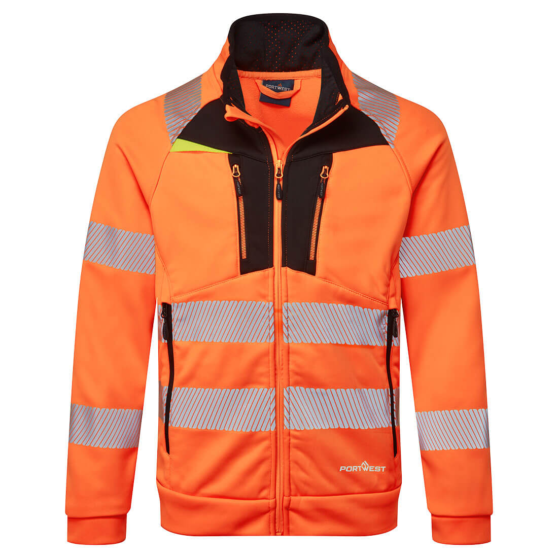 Portwest DX4 Hi-Vis Funnel Neck Zipped Sweatshirt - DX477