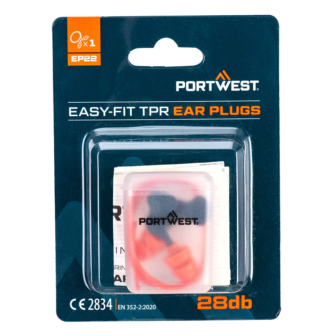 Portwest Easy Fit TPR Corded (1 Pair) - Orange - EP22ORR