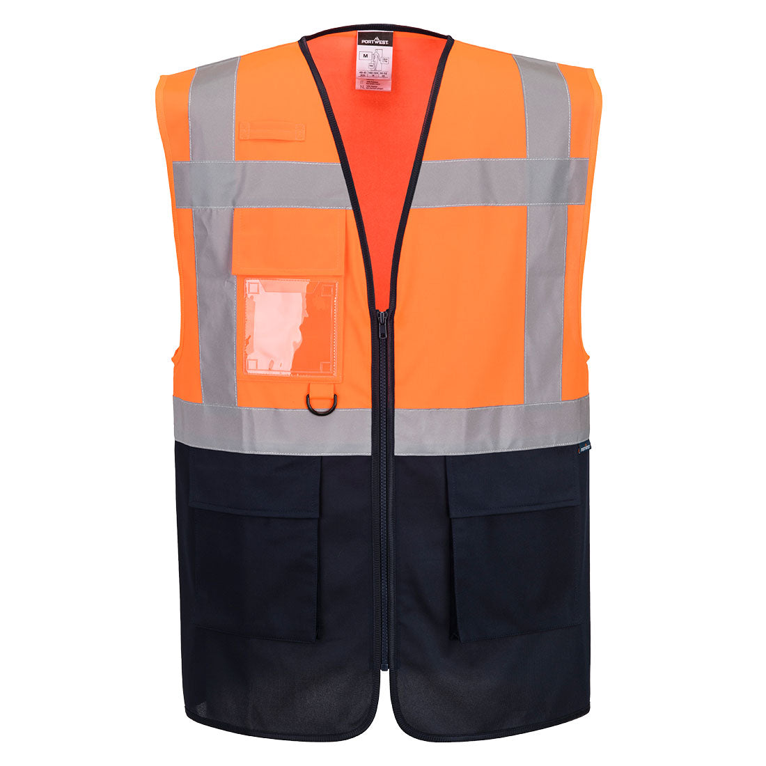 Portwest ES1 Essential Hi-Vis Contrast Executive Vest - ES076 - Orange/Navy / 4XL