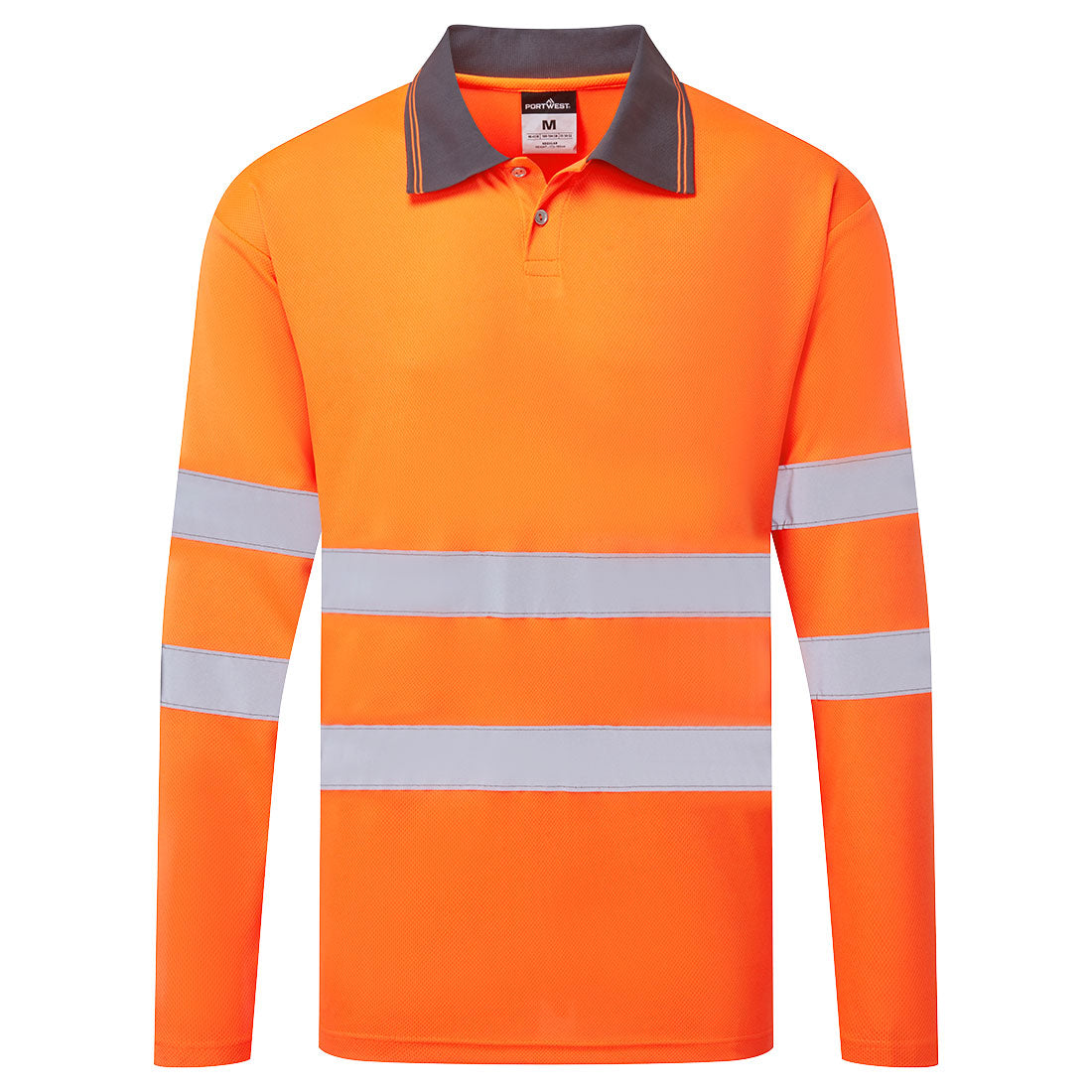Portwest ES1 Essential Hi-Vis Polo Shirt L/S - ES277 - Orange / 4XL