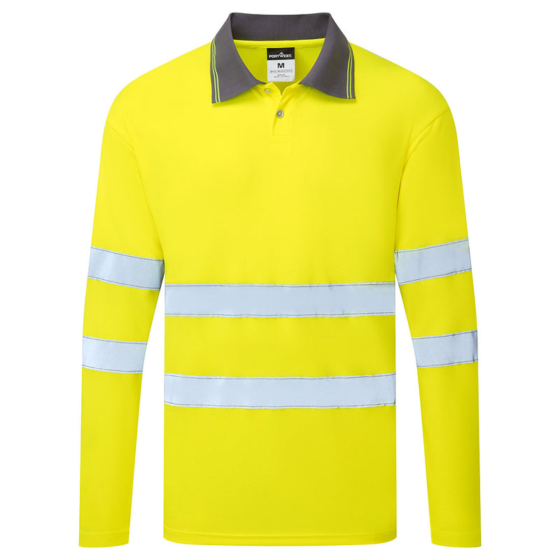Portwest ES1 Essential Hi-Vis Polo Shirt L/S - ES277 - Yellow / 4XL