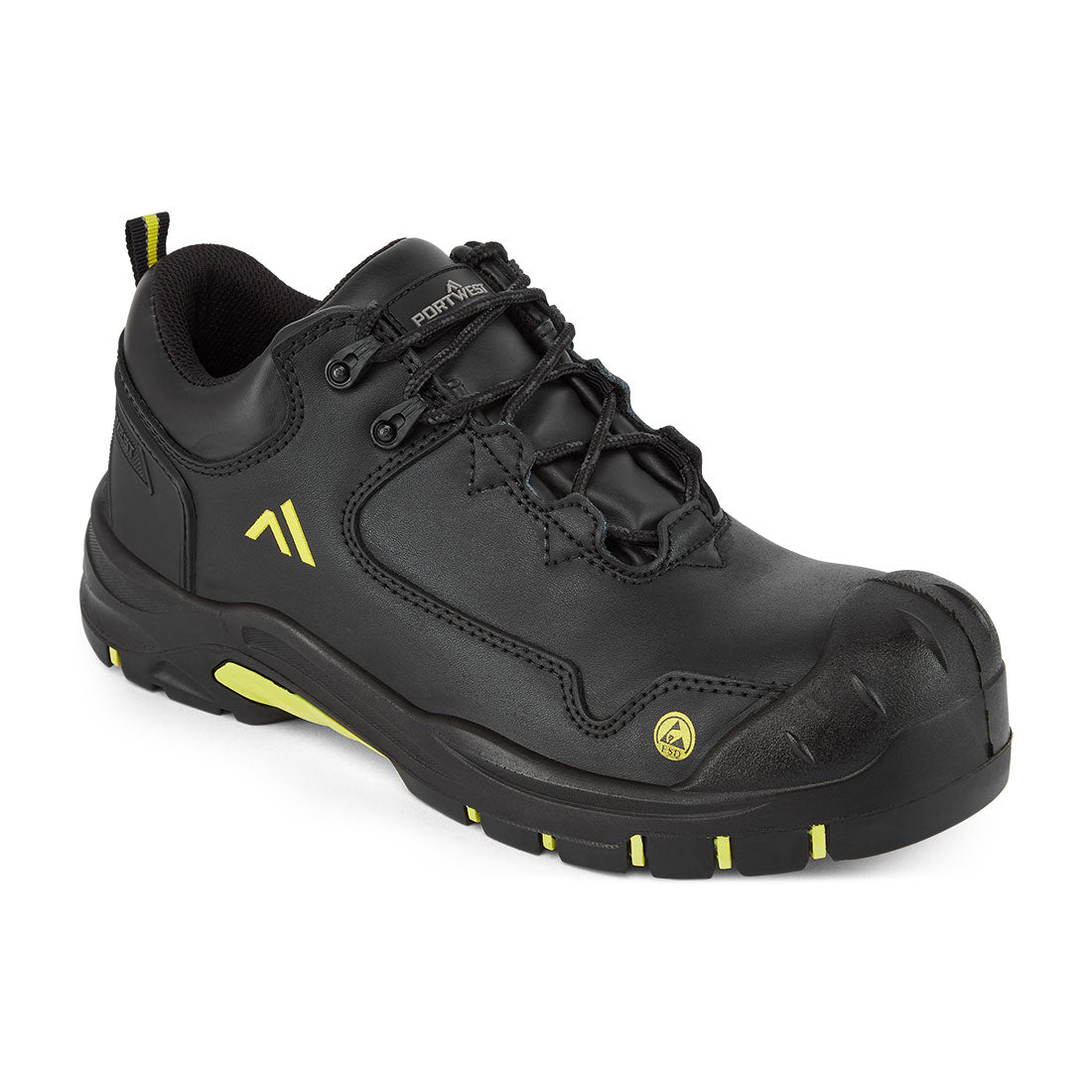 Portwest Composite Action Leather Low Shoe S3S ESD HRO SR SC FO - FC19