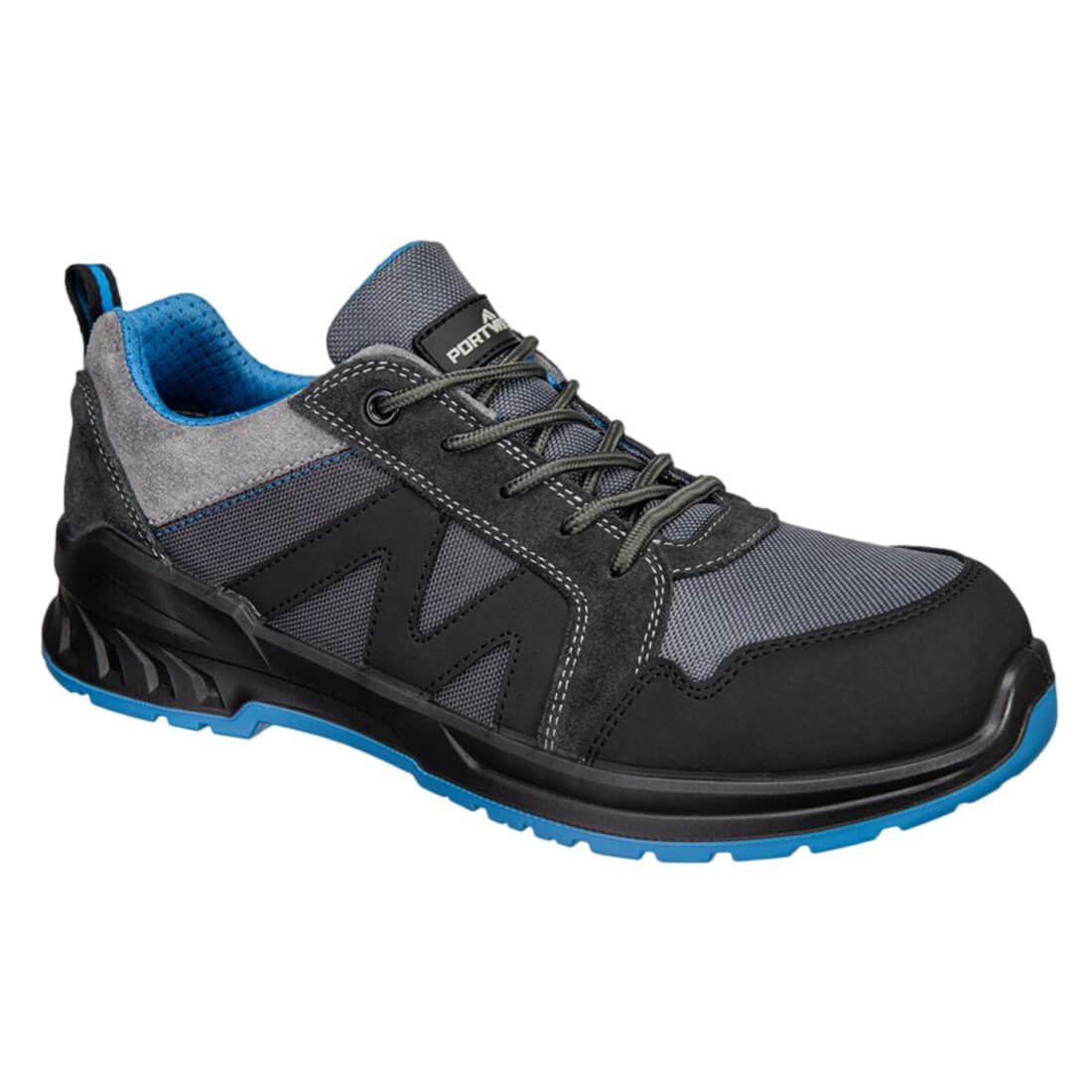 Portwest  Composite Textile & Suede Trainer S1PS SR FO - Black/Blue - FC23BKB