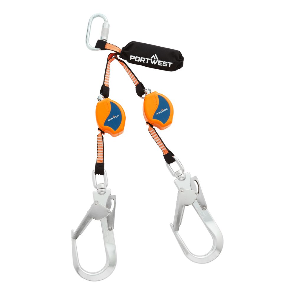 Portwest 2.5m Self Retract Lifeline 140kg - Black/Orange - FP81BKO
