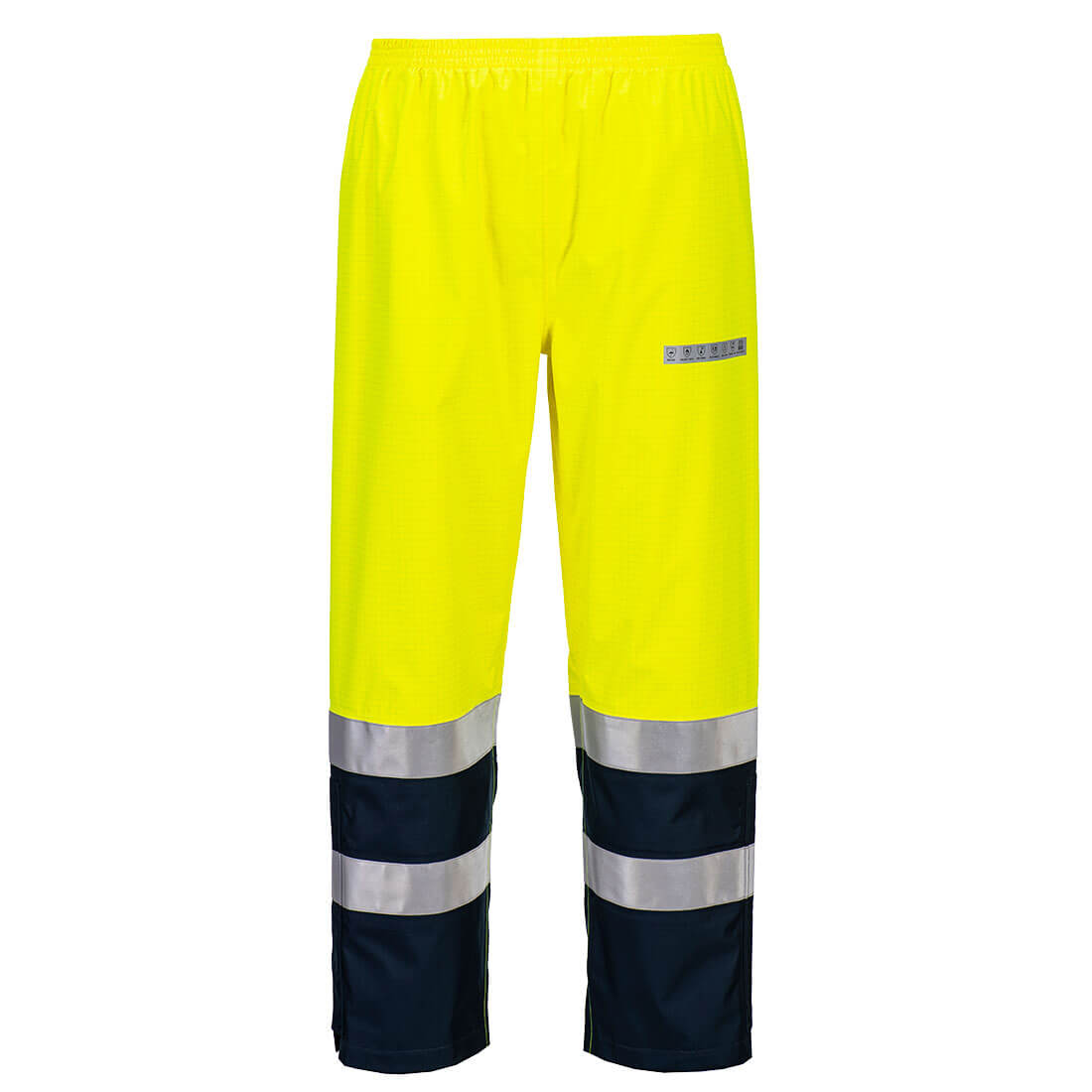Portwest Bizflame Rain+ Hi-Vis Multi-Norm Contrast FR Trousers - Yellow/Navy - FR410YNR