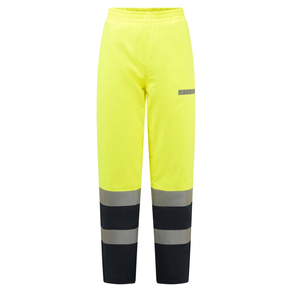 Portwest Bizflame Rain+ Hi-Vis Multi-Norm Contrast FR Winter Trousers - Yellow/Navy - FR434YNR