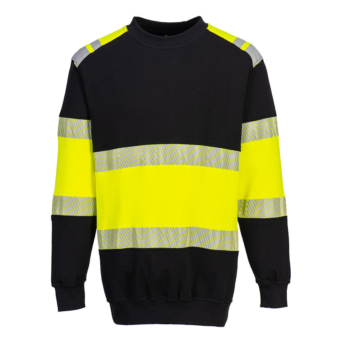 Portwest PW3 Modaflame Knit Hi-Vis Class 1 FR Sweatshirt - Yellow/Black - FR716YBR