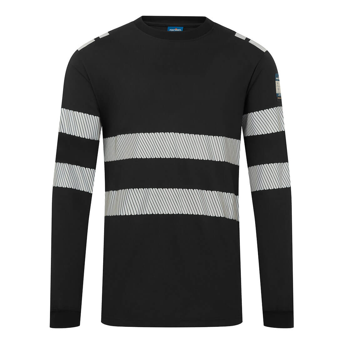 Portwest PW3 Modaflame Knit FR Long Sleeve T-Shirt - Black - FR732BKR