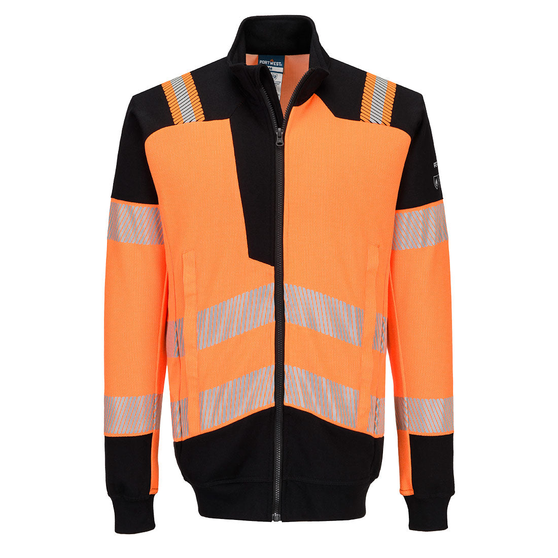 Portwest PW3 Modaflame Knit HVO FR Full Zip Sweatshirt - FR756 - Orange/Black / L