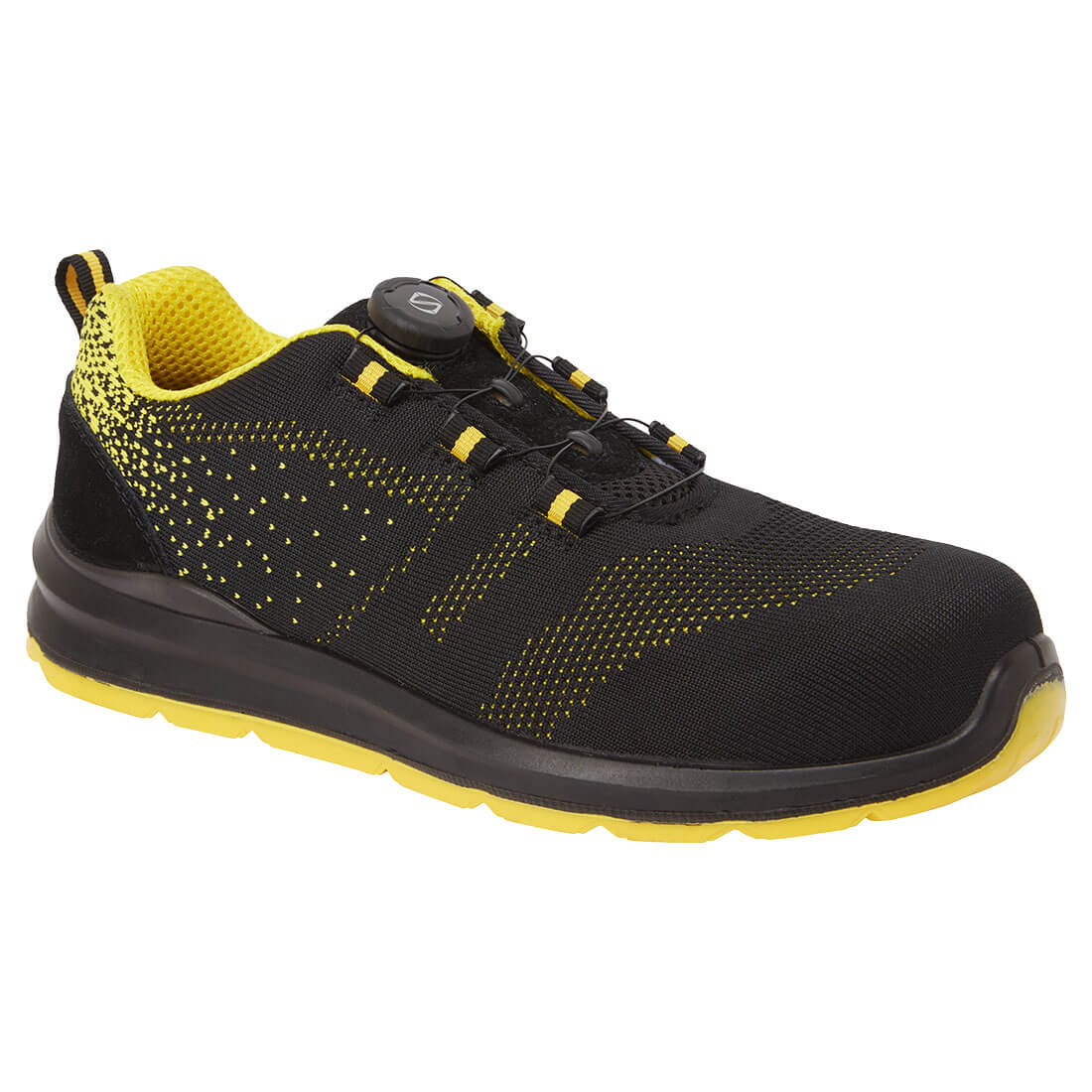 Portwest Portwest Composite Wire Lace Safety Trainer Knit S1P - Black/Yellow - FT08BKY