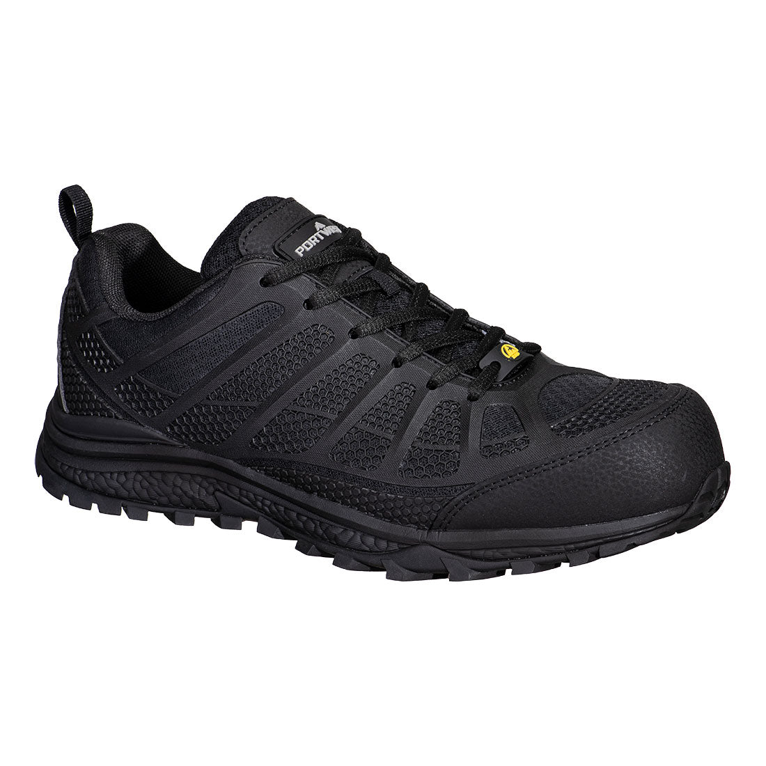 Portwest Composite Textile Trainer  S1PS ESD SR FO - Black - FT46BKR